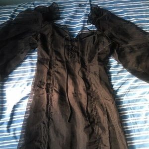 Black Fashion Nova Midi Satin dress